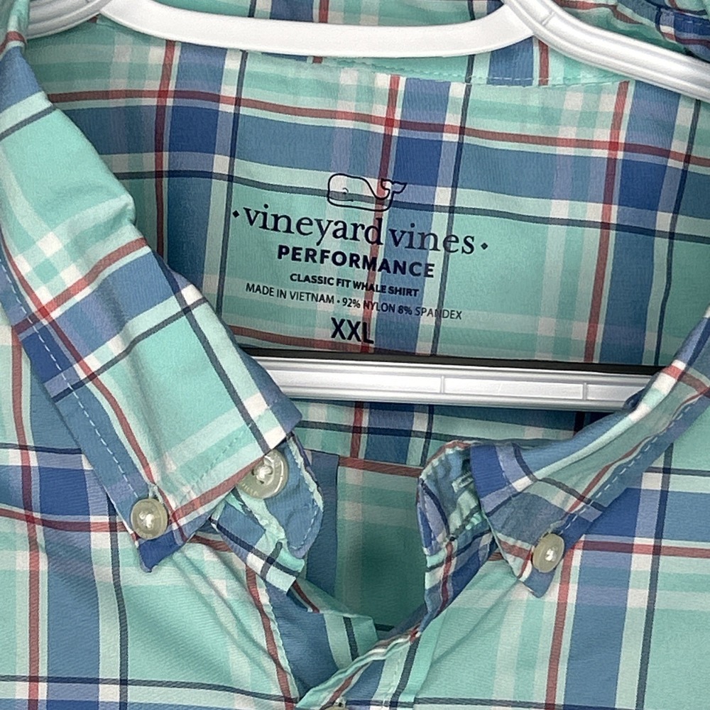 Vineyard Vines Coastal Button Down Shirt Whale‎ Logo Performance Classic Fit XXL - Picture 3 of 6